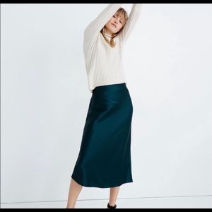 Madewell Satin Slip Midi Skirt